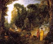 WATTEAU, Antoine Gathering by the Fountain of Neptune Spain oil painting artist